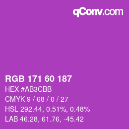 カラーコード: RGB 171 60 187 | qconv.com