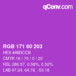 カラーコード: RGB 171 60 203 | qconv.com
