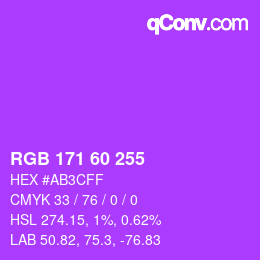 カラーコード: RGB 171 60 255 | qconv.com