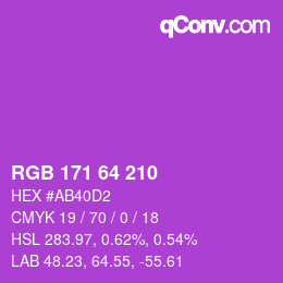 Color code: RGB 171 64 210 | qconv.com