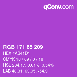 カラーコード: RGB 171 65 209 | qconv.com