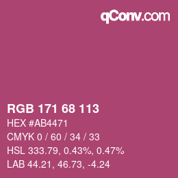 Farbcode: RGB 171 68 113 | qconv.com