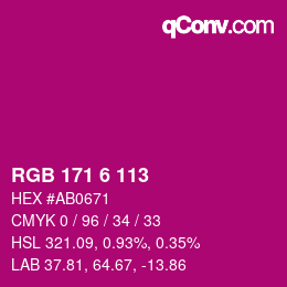Color code: RGB 171 6 113 | qconv.com