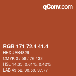 カラーコード: RGB 171 72.4 41.4 | qconv.com