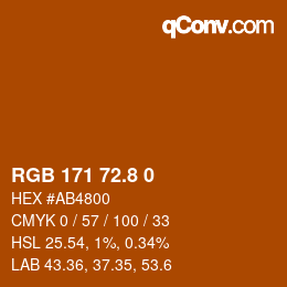 カラーコード: RGB 171 72.8 0 | qconv.com