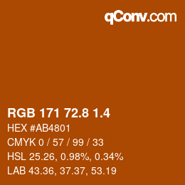 カラーコード: RGB 171 72.8 1.4 | qconv.com