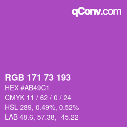 Farbcode: RGB 171 73 193 | qconv.com