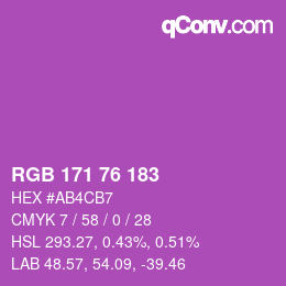 Color code: RGB 171 76 183 | qconv.com