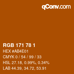 カラーコード: RGB 171 78 1 | qconv.com