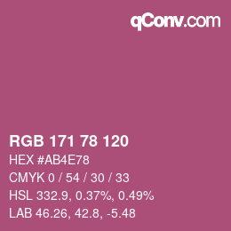 カラーコード: RGB 171 78 120 | qconv.com