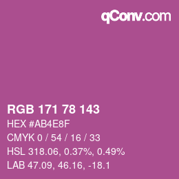 カラーコード: RGB 171 78 143 | qconv.com