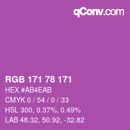 Color code: RGB 171 78 171 | qconv.com