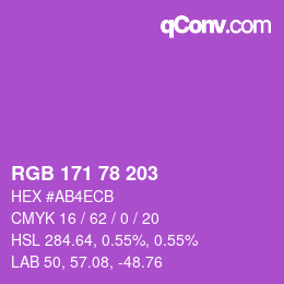 Color code: RGB 171 78 203 | qconv.com
