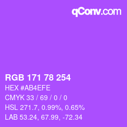 Color code: RGB 171 78 254 | qconv.com