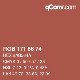Farbcode: RGB 171 86 74 | qconv.com