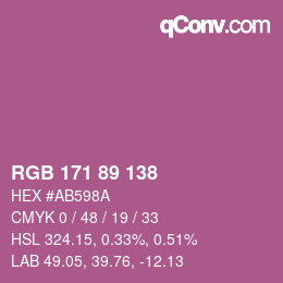 Código de color: RGB 171 89 138 | qconv.com