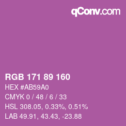 Color code: RGB 171 89 160 | qconv.com