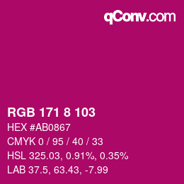 Farbcode: RGB 171 8 103 | qconv.com