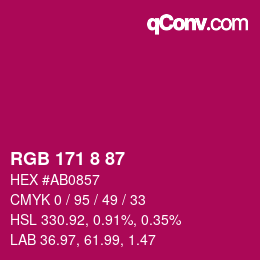 颜色代码: RGB 171 8 87 | qconv.com