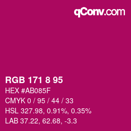 Color code: RGB 171 8 95 | qconv.com