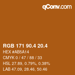 カラーコード: RGB 171 90.4 20.4 | qconv.com