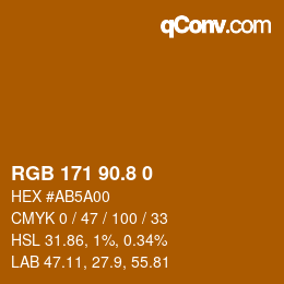 カラーコード: RGB 171 90.8 0 | qconv.com