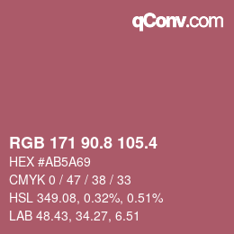 カラーコード: RGB 171 90.8 105.4 | qconv.com