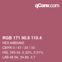 カラーコード: RGB 171 90.8 110.4 | qconv.com