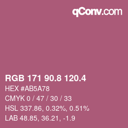 カラーコード: RGB 171 90.8 120.4 | qconv.com
