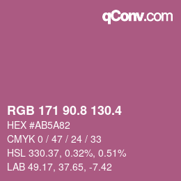 カラーコード: RGB 171 90.8 130.4 | qconv.com