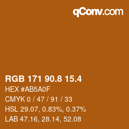 カラーコード: RGB 171 90.8 15.4 | qconv.com