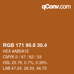 カラーコード: RGB 171 90.8 30.4 | qconv.com