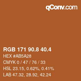 カラーコード: RGB 171 90.8 40.4 | qconv.com
