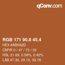 カラーコード: RGB 171 90.8 45.4 | qconv.com