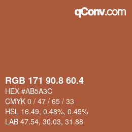 カラーコード: RGB 171 90.8 60.4 | qconv.com