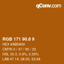 カラーコード: RGB 171 90.8 9 | qconv.com