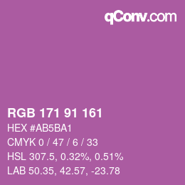 Color code: RGB 171 91 161 | qconv.com