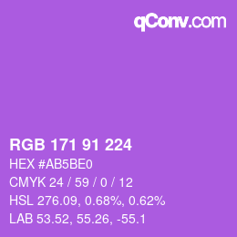 Color code: RGB 171 91 224 | qconv.com