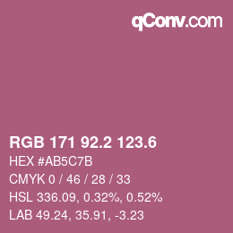 カラーコード: RGB 171 92.2 123.6 | qconv.com