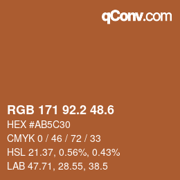 カラーコード: RGB 171 92.2 48.6 | qconv.com