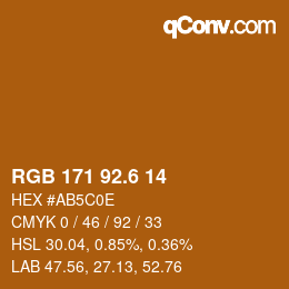 カラーコード: RGB 171 92.6 14 | qconv.com
