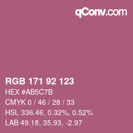 カラーコード: RGB 171 92 123 | qconv.com