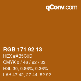 颜色代码: RGB 171 92 13 | qconv.com