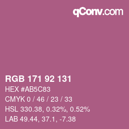 カラーコード: RGB 171 92 131 | qconv.com