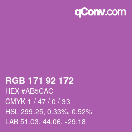 Color code: RGB 171 92 172 | qconv.com