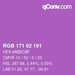 カラーコード: RGB 171 92 191 | qconv.com