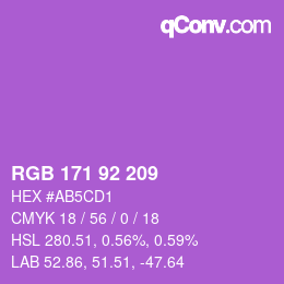 カラーコード: RGB 171 92 209 | qconv.com