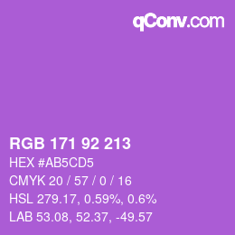カラーコード: RGB 171 92 213 | qconv.com