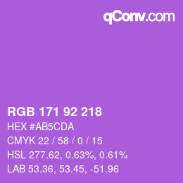 カラーコード: RGB 171 92 218 | qconv.com
