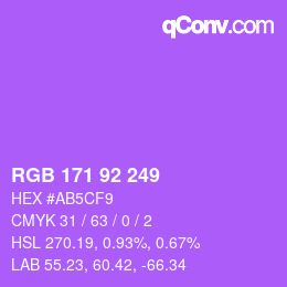 カラーコード: RGB 171 92 249 | qconv.com